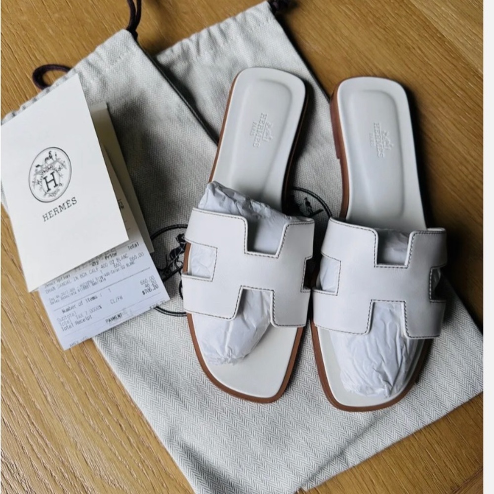 COPY - Hermes  Oran sandals white size 40